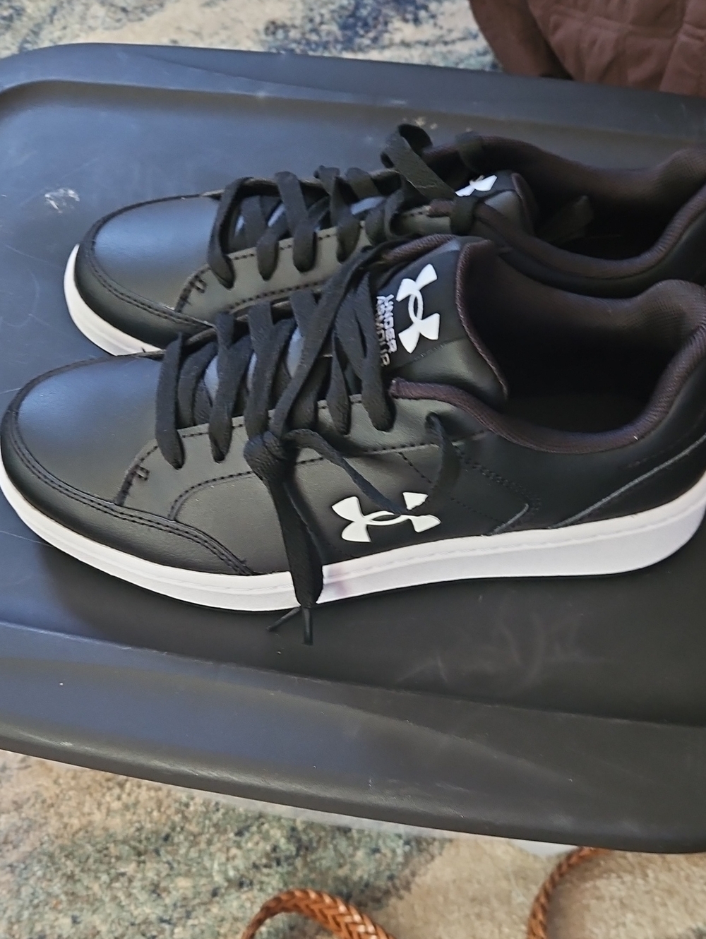Under Armour Men's Black and White Low-Top Sneakers